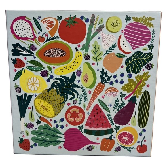 Galison Other - Galison Jigsaw Puzzle Garden Candy 500 Pc 19" X 19" Fruits Vegetables Complete